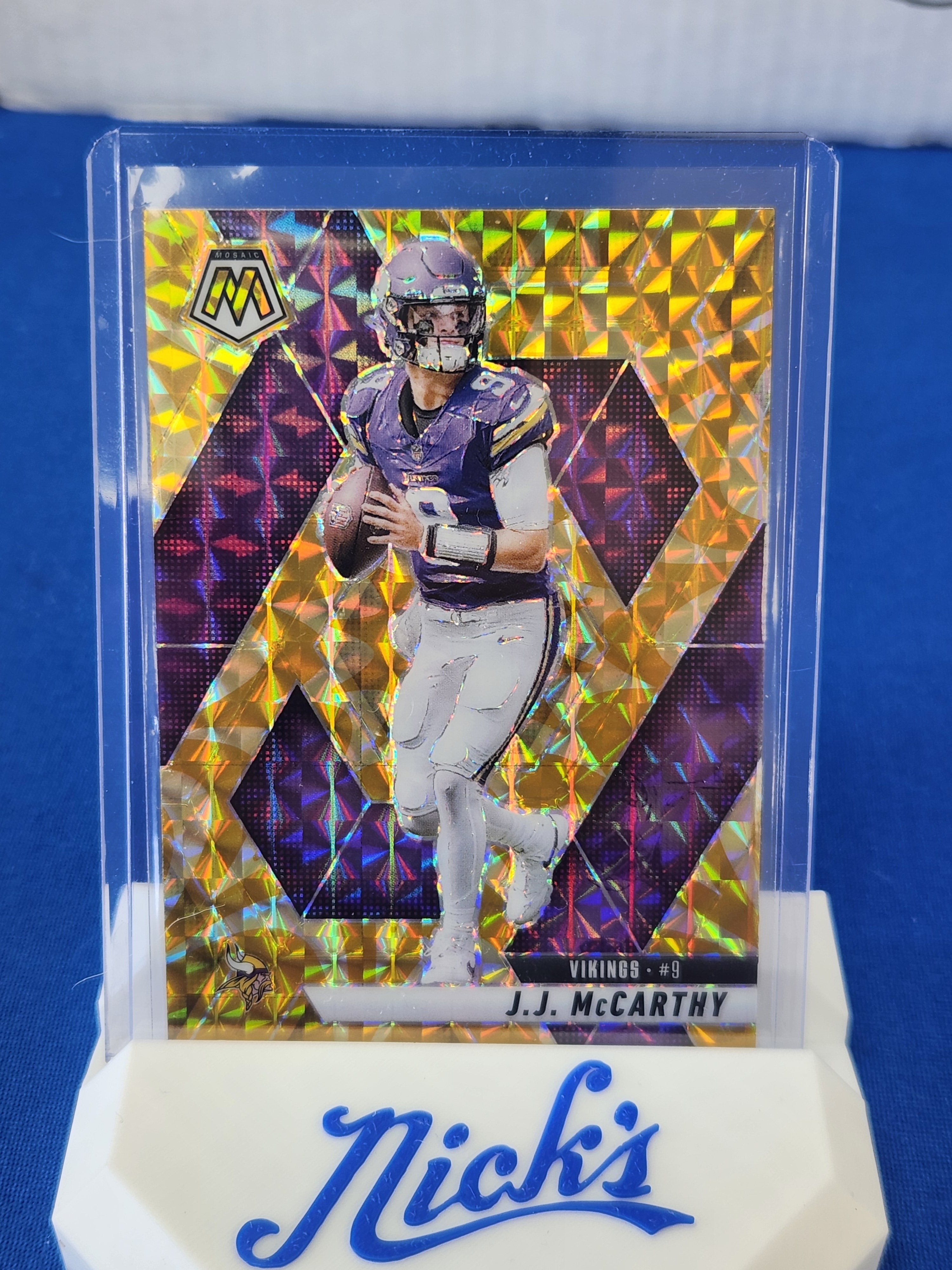 2025 Panini Mosaic JJ McCarthy Reactive Yellow