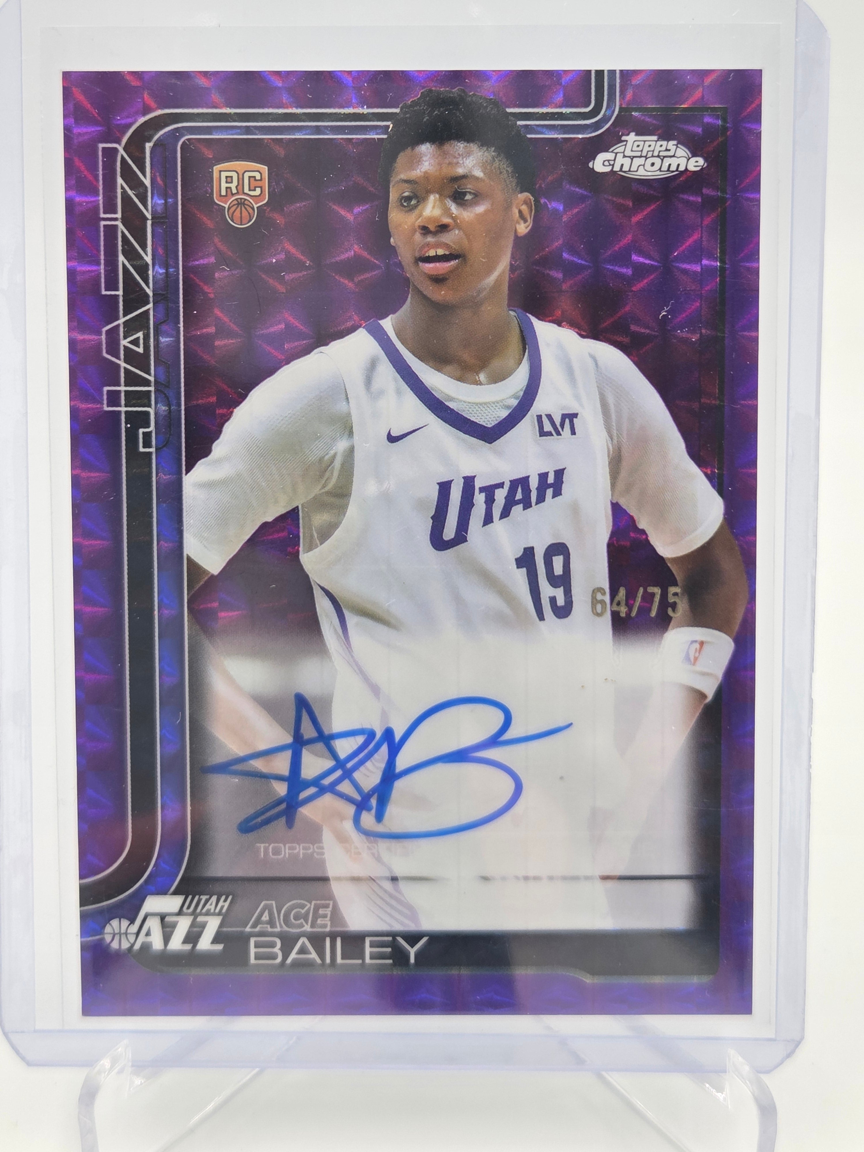2025 Topps Chrome Ace Bailey Purple Geometric Autograph
