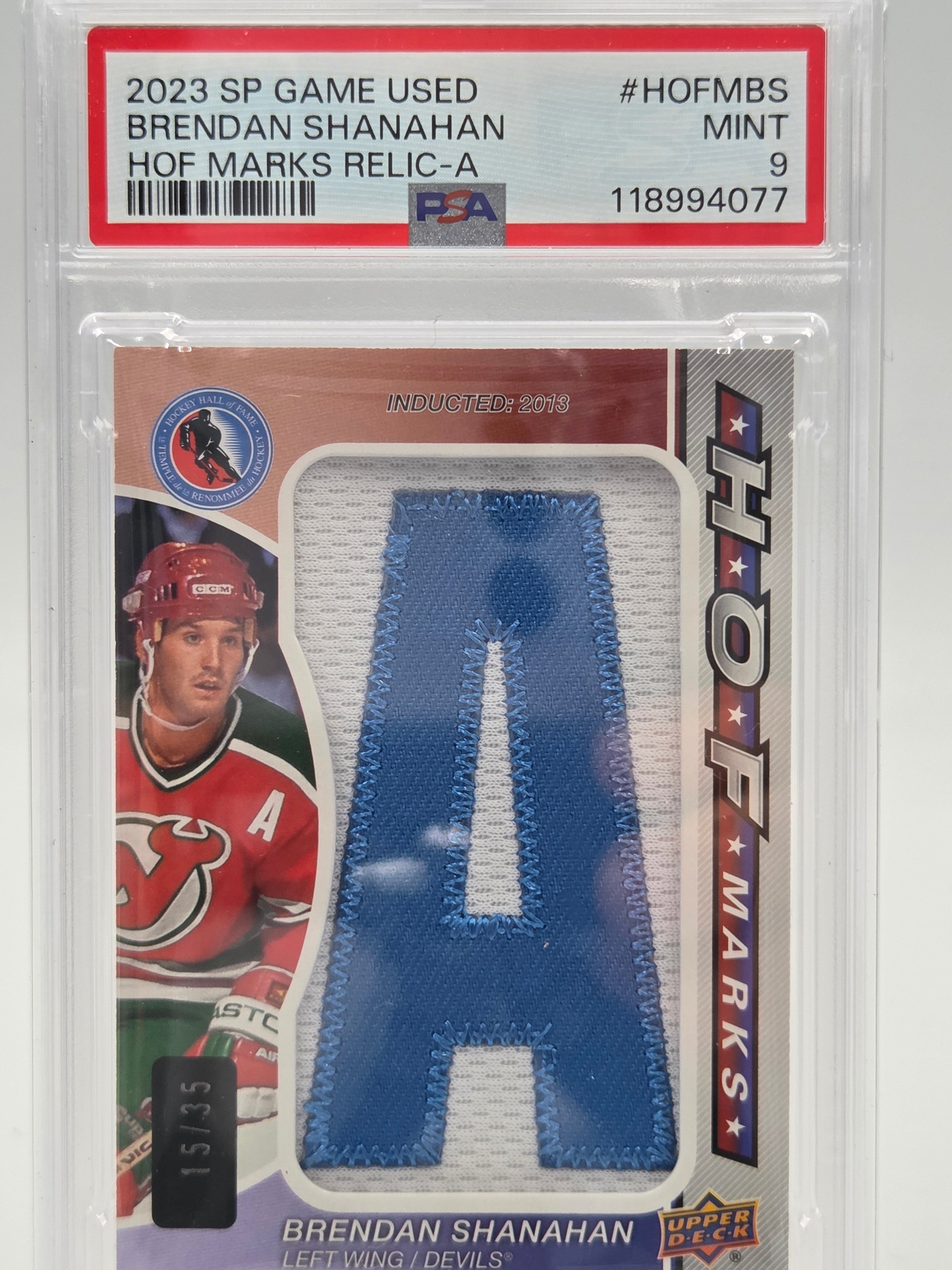 2023 Upper Deck SP Game Used Brendan Shanahan HOF Marks #15/35 PSA 9