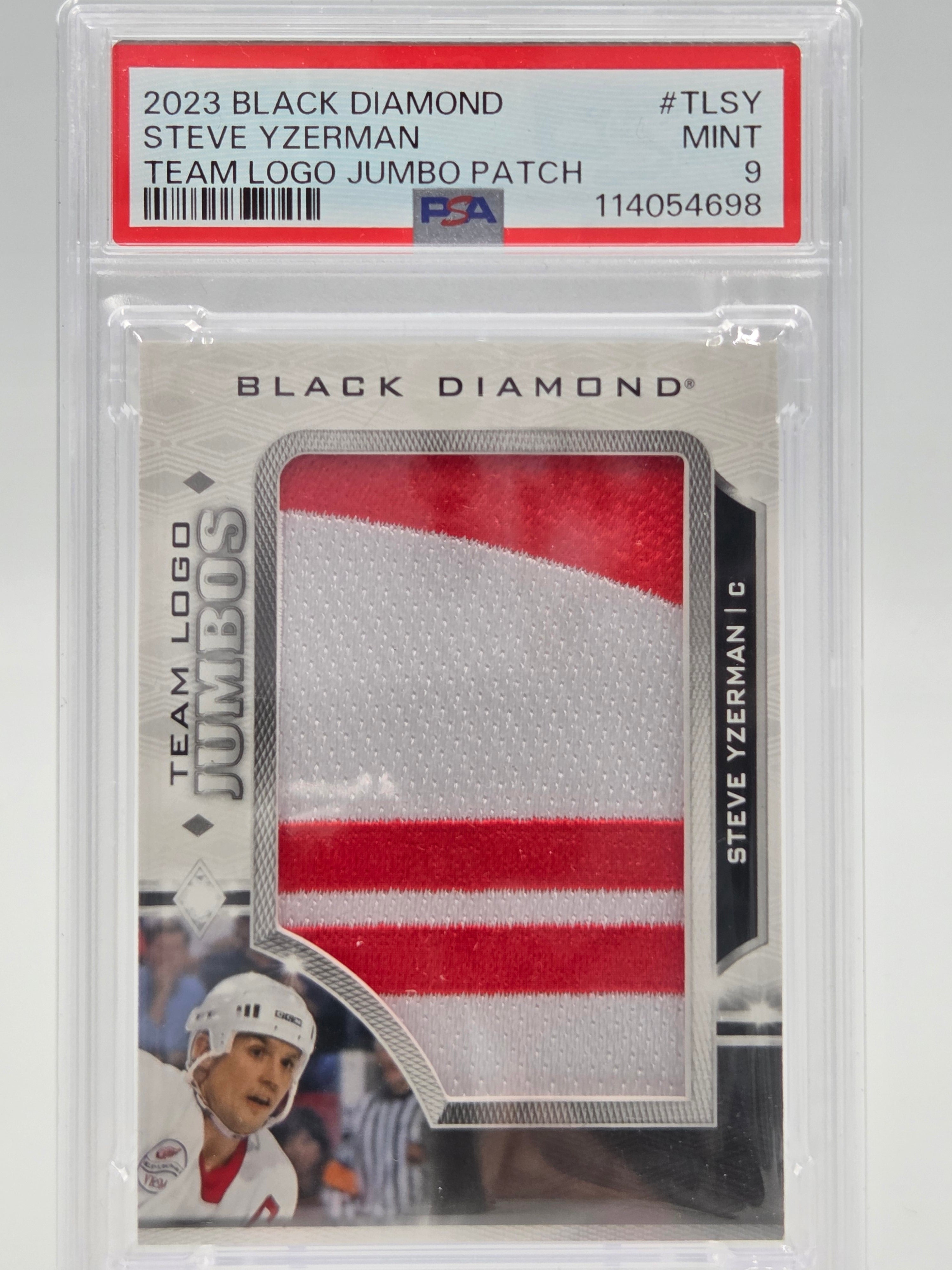 2023 Upper Deck Black Diamond Steve Yzerman Team Logo Jumbo PSA 9