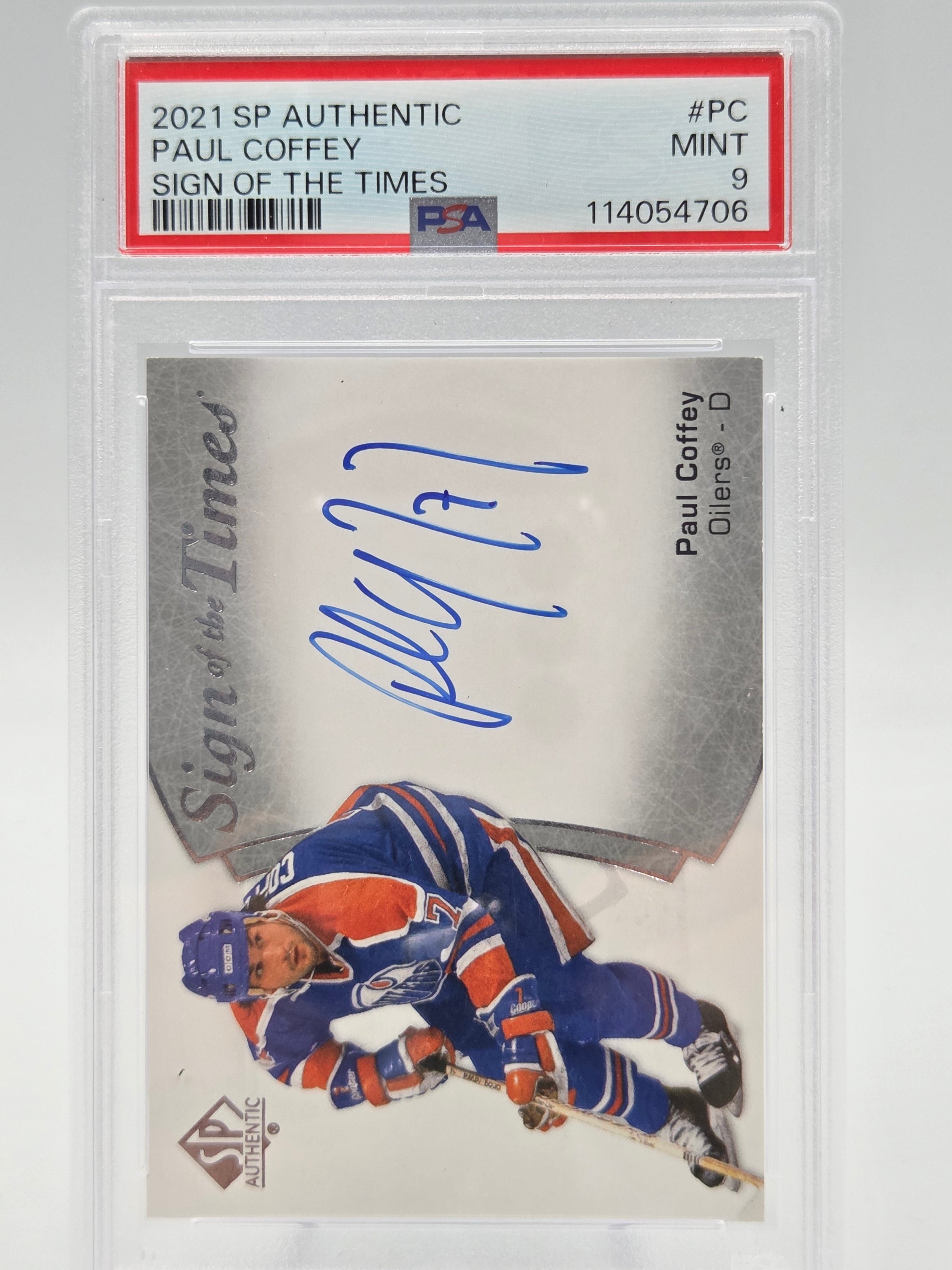 2021 Upper Deck SP Authentic Paul Coffey Sign of the Times Auto PSA 9
