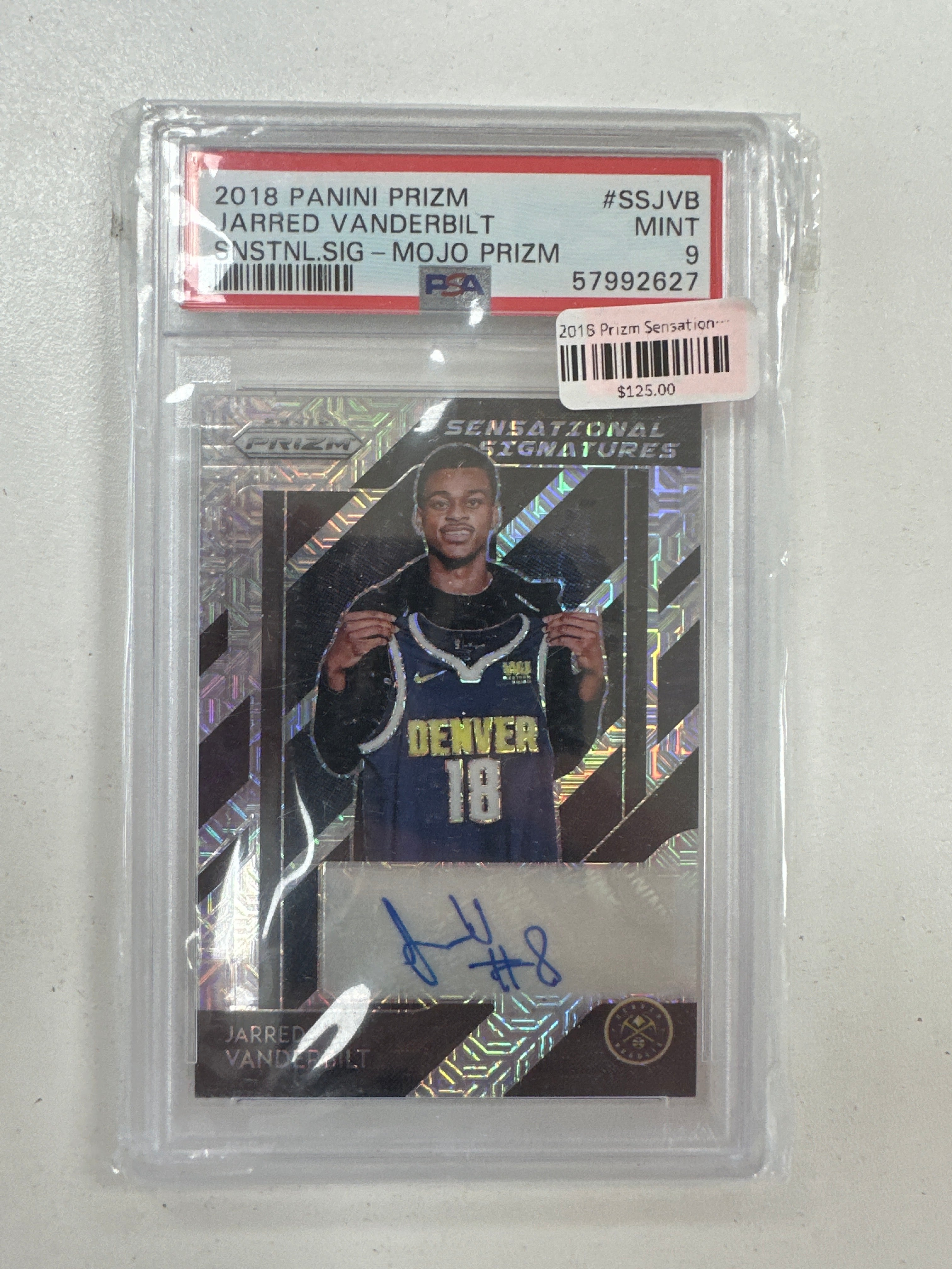 2018 Prizm Sensational Signings Jarred Vanderbilt Auto /25 PSA 9