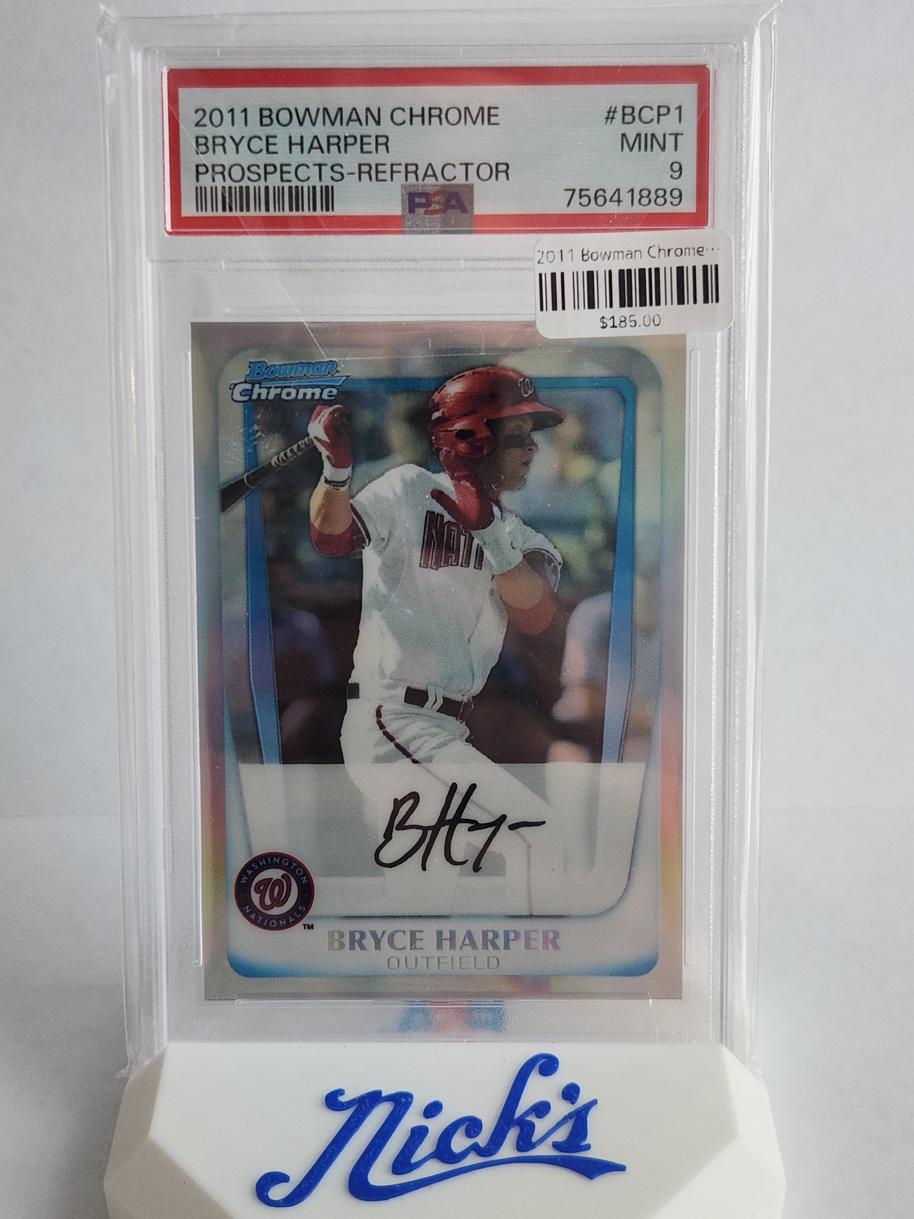 2011 Bowman Chrome Bryce Harper Auto #405/799 PSA 9