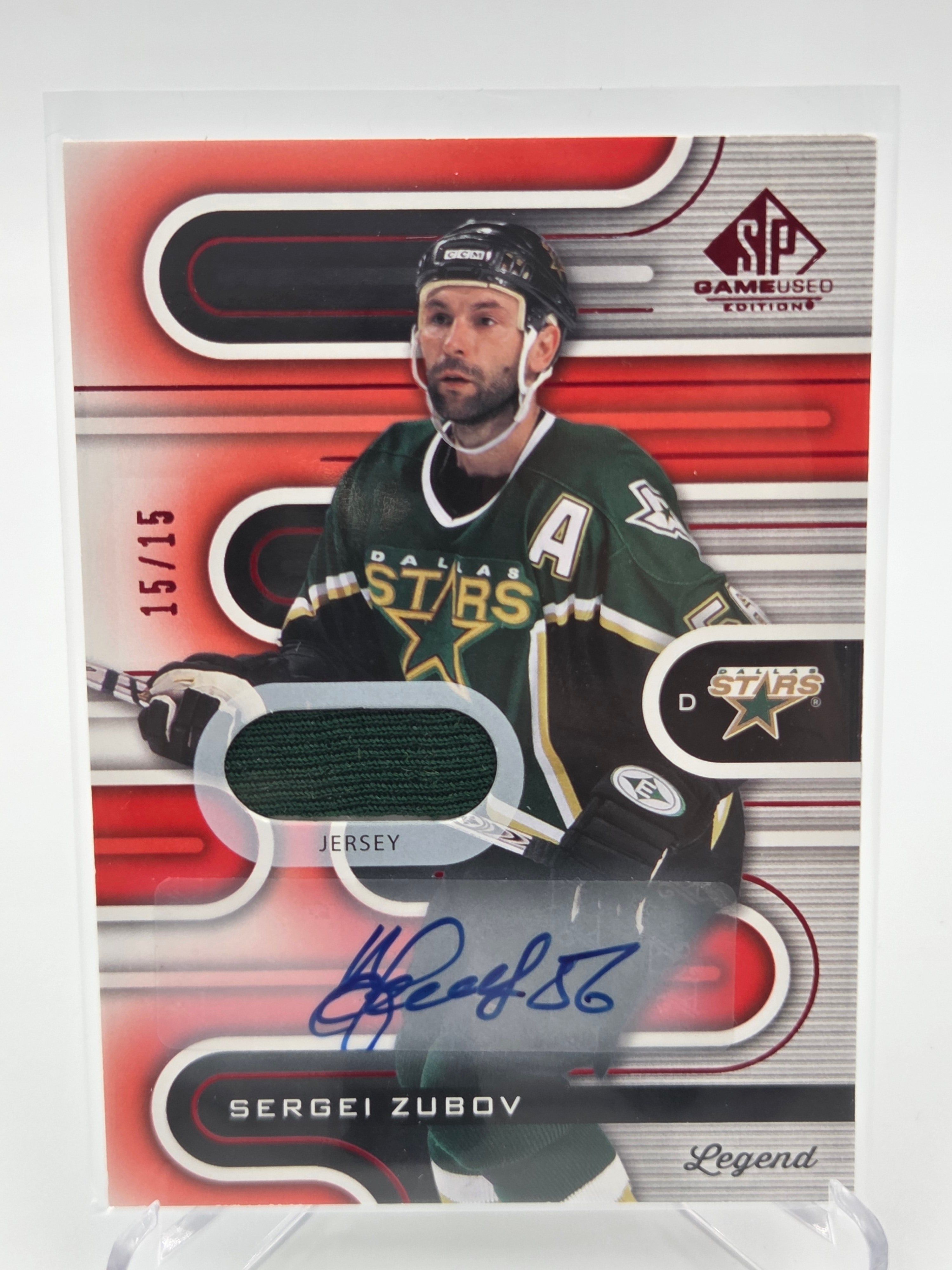 2022-23 Upper Deck SP Game Used Sergei Zubov Jersey Autographs Red #15/15
