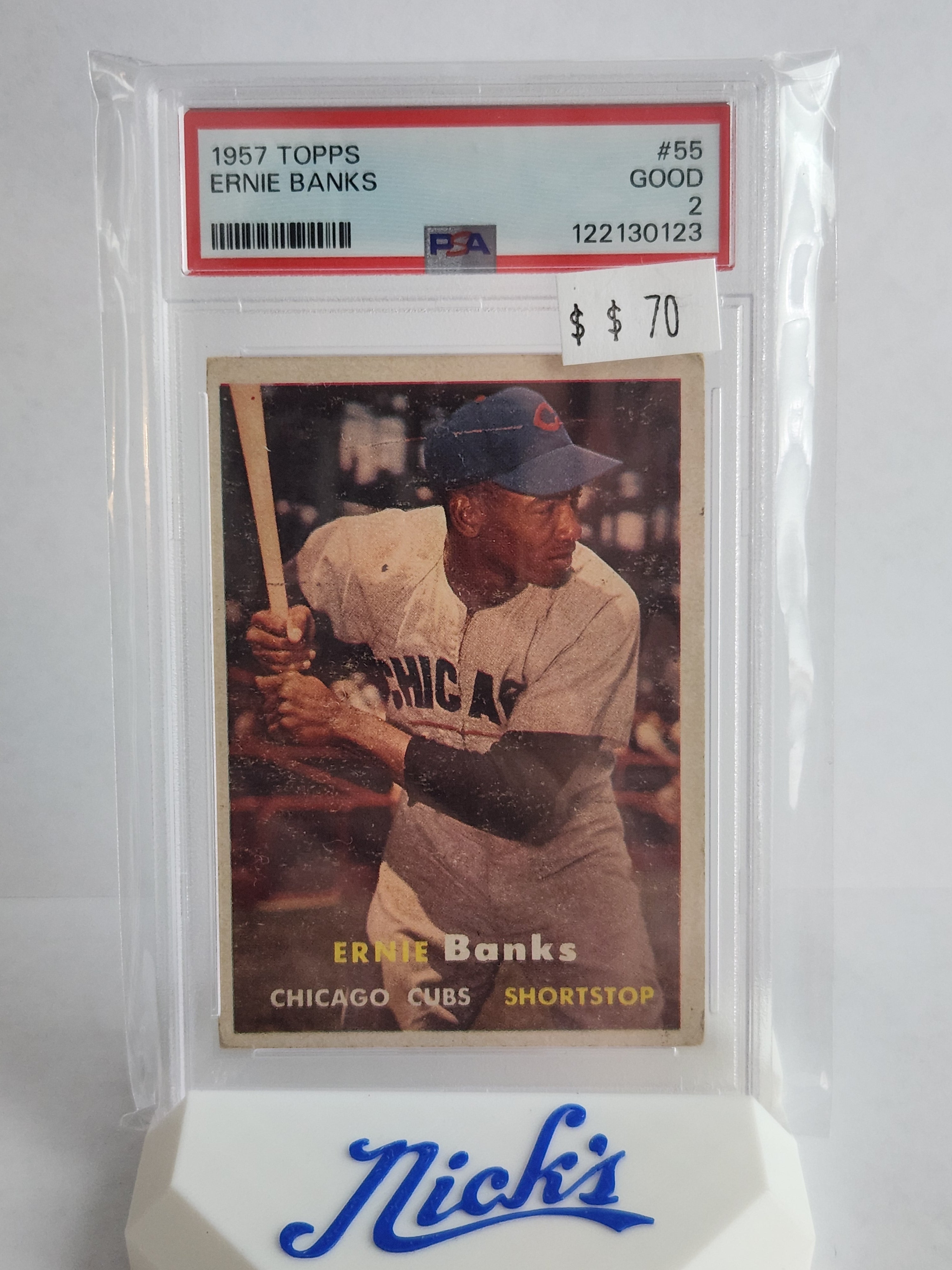 1957 Topps Ernie Banks #55 PSA 2