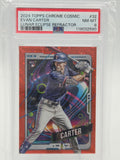 2024 Topps Chrome Cosmic Evan Carter Lunar Eclipse PSA 8