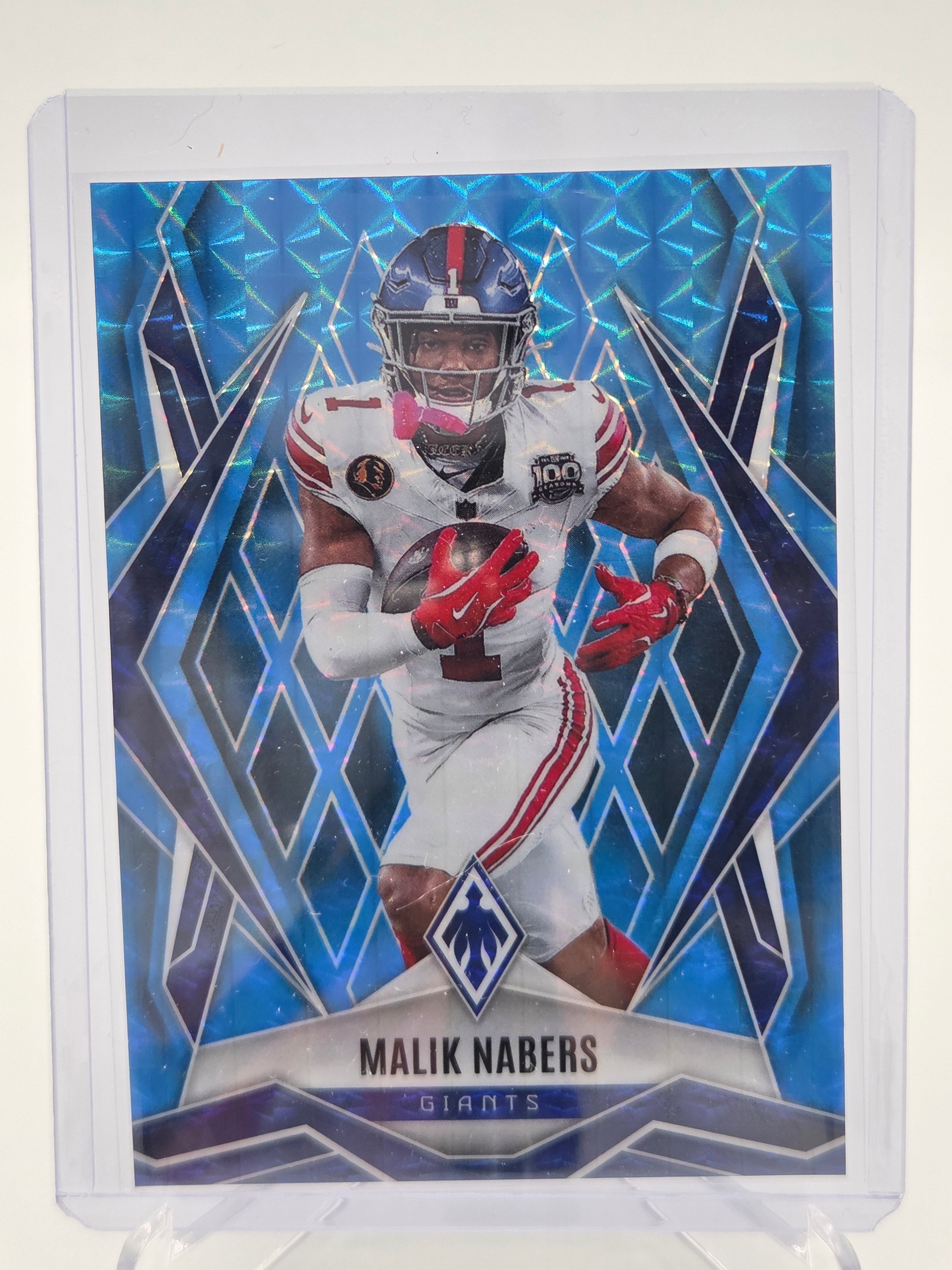2025 Panini Phoenix Malik Nabers Blue Pyramids #076/385