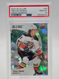 2023 Upper Deck Allure Trevor Zegras Green Rainbow #92/99 PSA 10